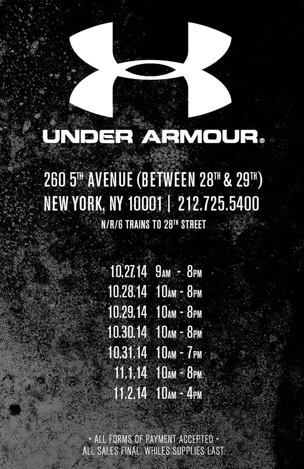 Under Armour Sample Sale NYC The Limerick Lane