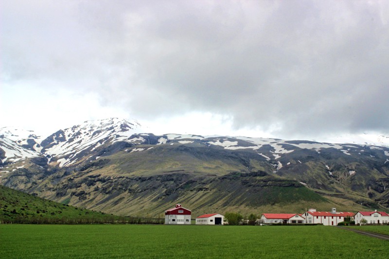 Farmhouse below the volcano in Iceland